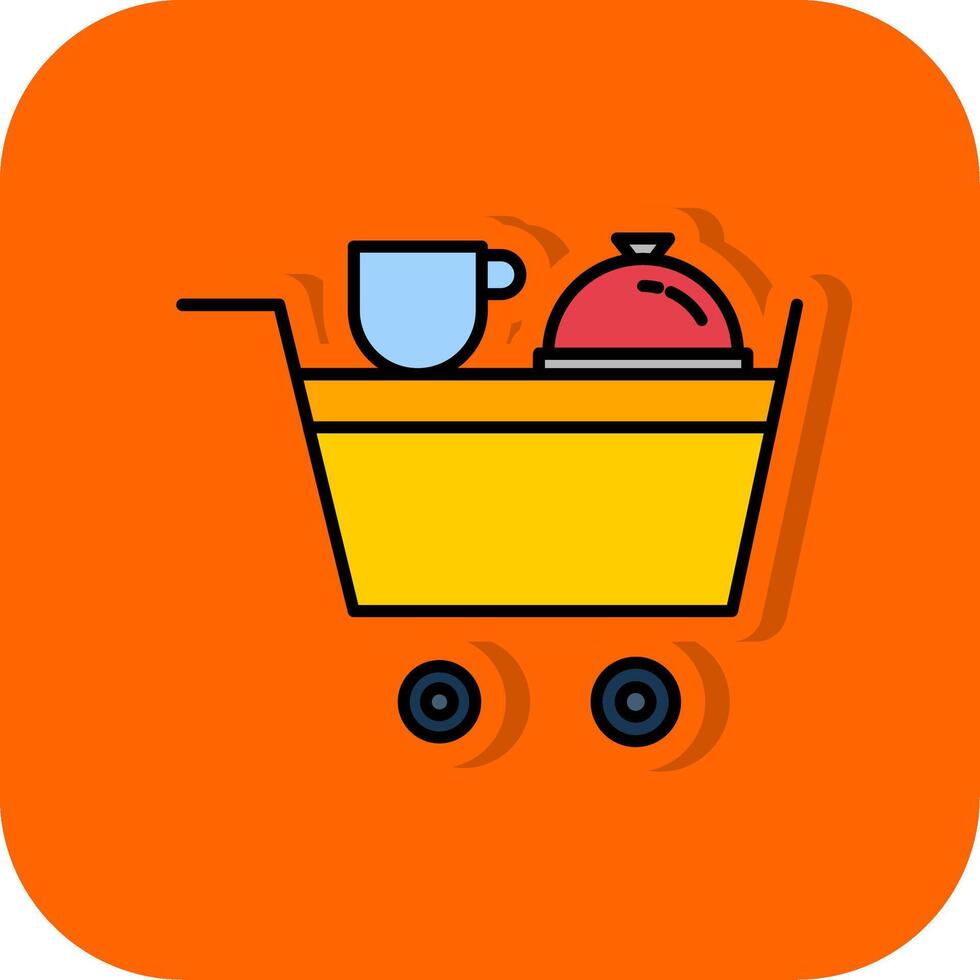 Room Service Filled Orange background Icon vector