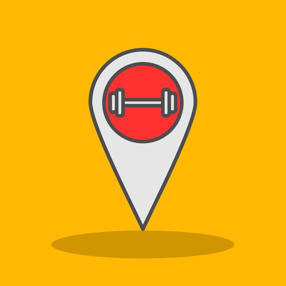Gym Location Filled Shadow Icon vector