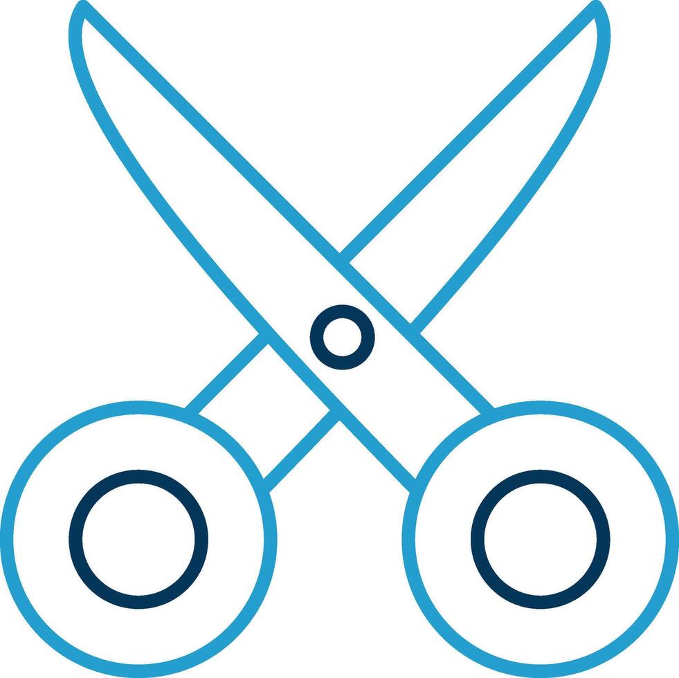 Scissors Line Blue Two Color Icon vector