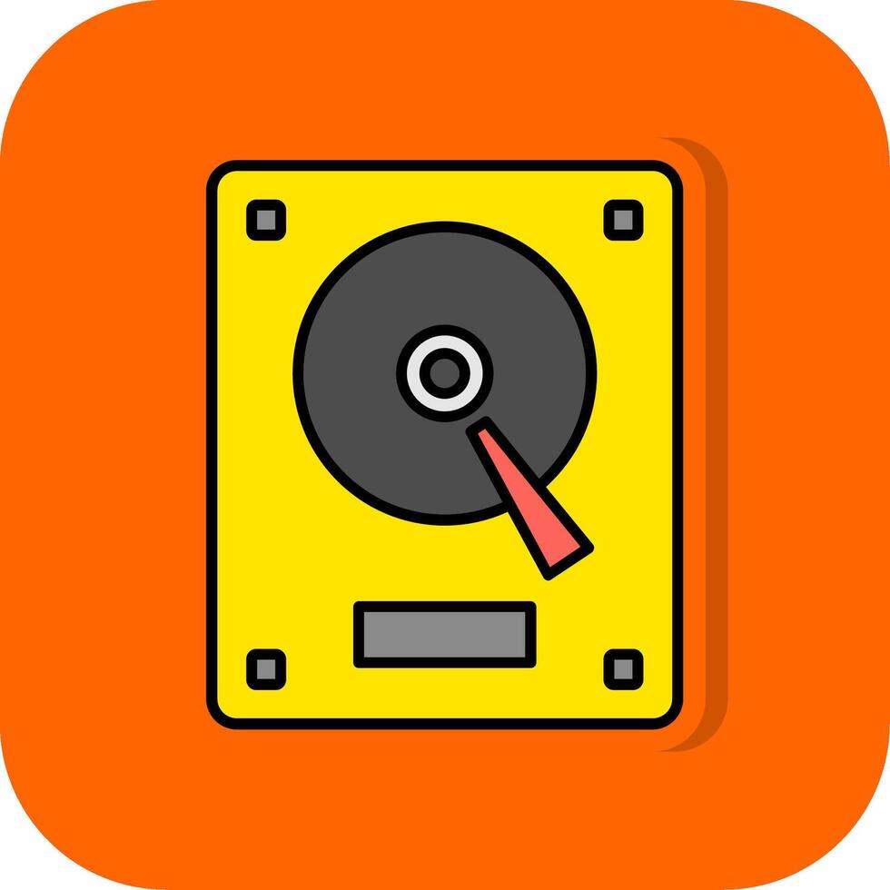 Hard Drive Filled Orange background Icon vector