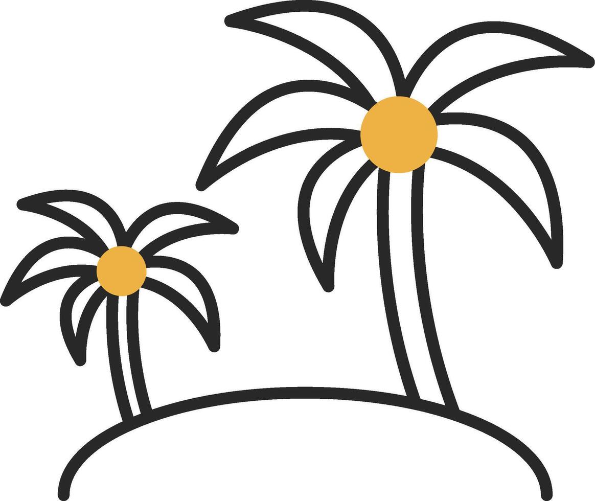 Island Skined Filled Icon vector