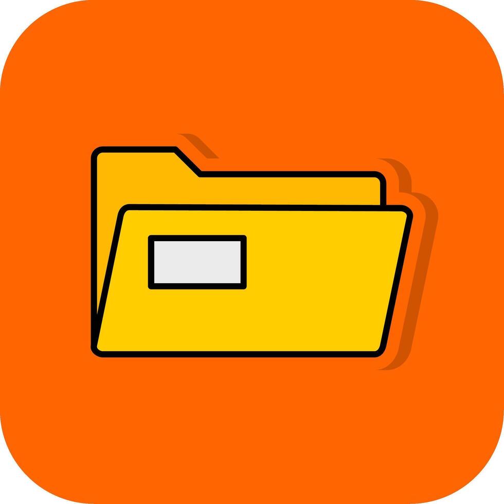 Folders Filled Orange background Icon vector