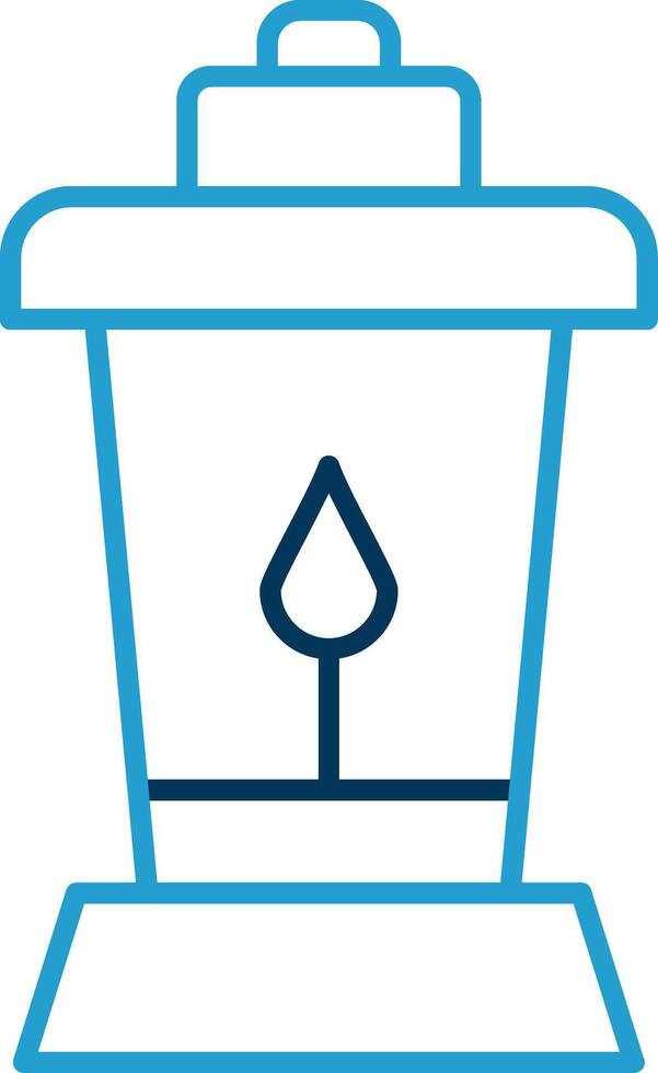 Lantern Line Blue Two Color Icon vector