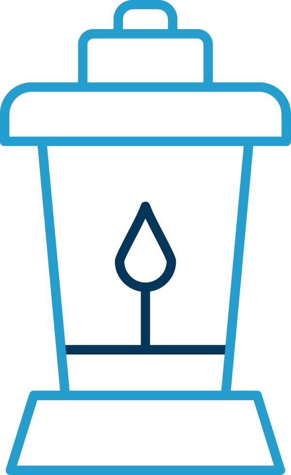 Lantern Line Blue Two Color Icon vector