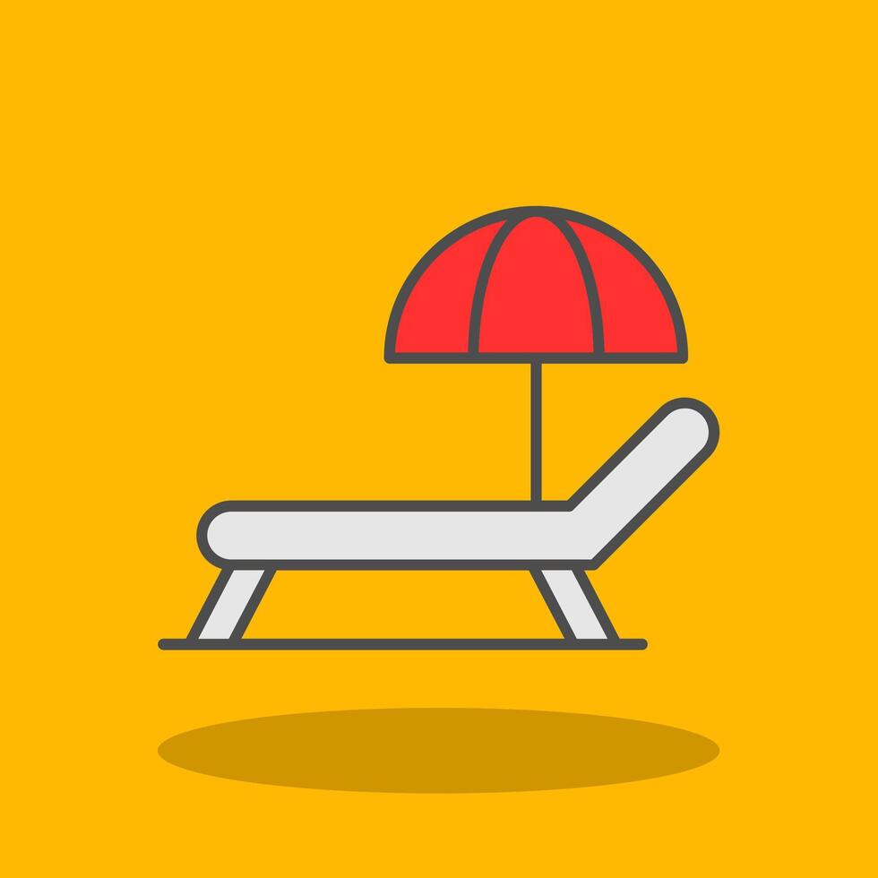 Sunbed Filled Shadow Icon vector