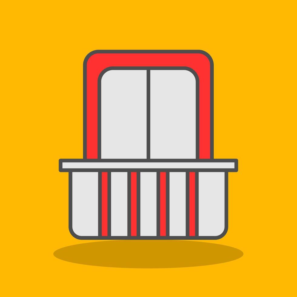Balcony Filled Shadow Icon vector