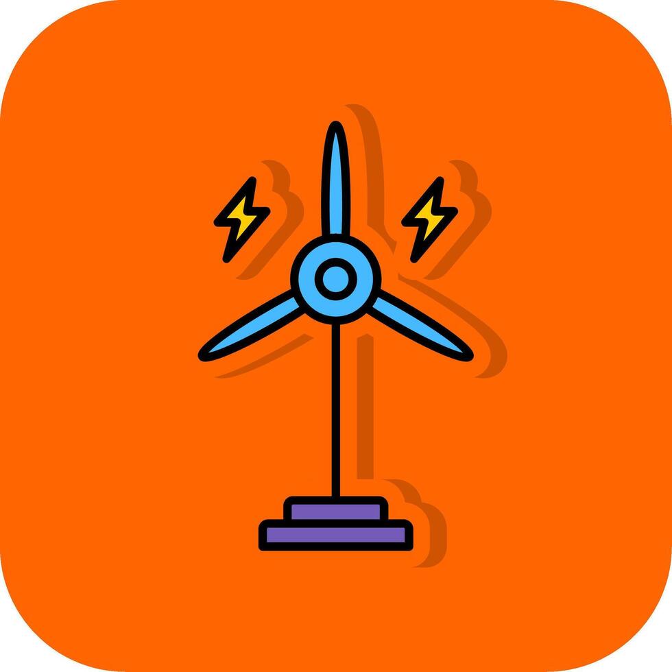 Eolic Turbine Filled Orange background Icon vector