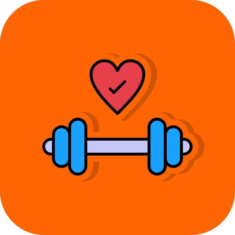 Gym Filled Orange background Icon vector