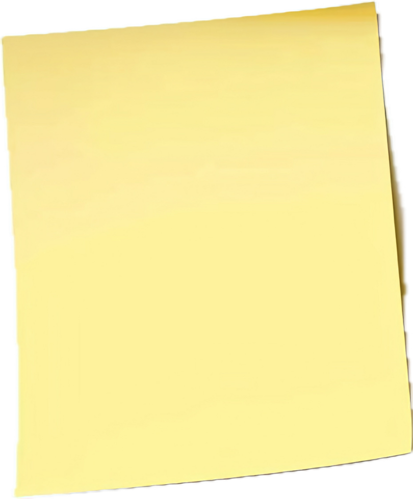 Blank Yellow Sticky Note with Curled Corner png