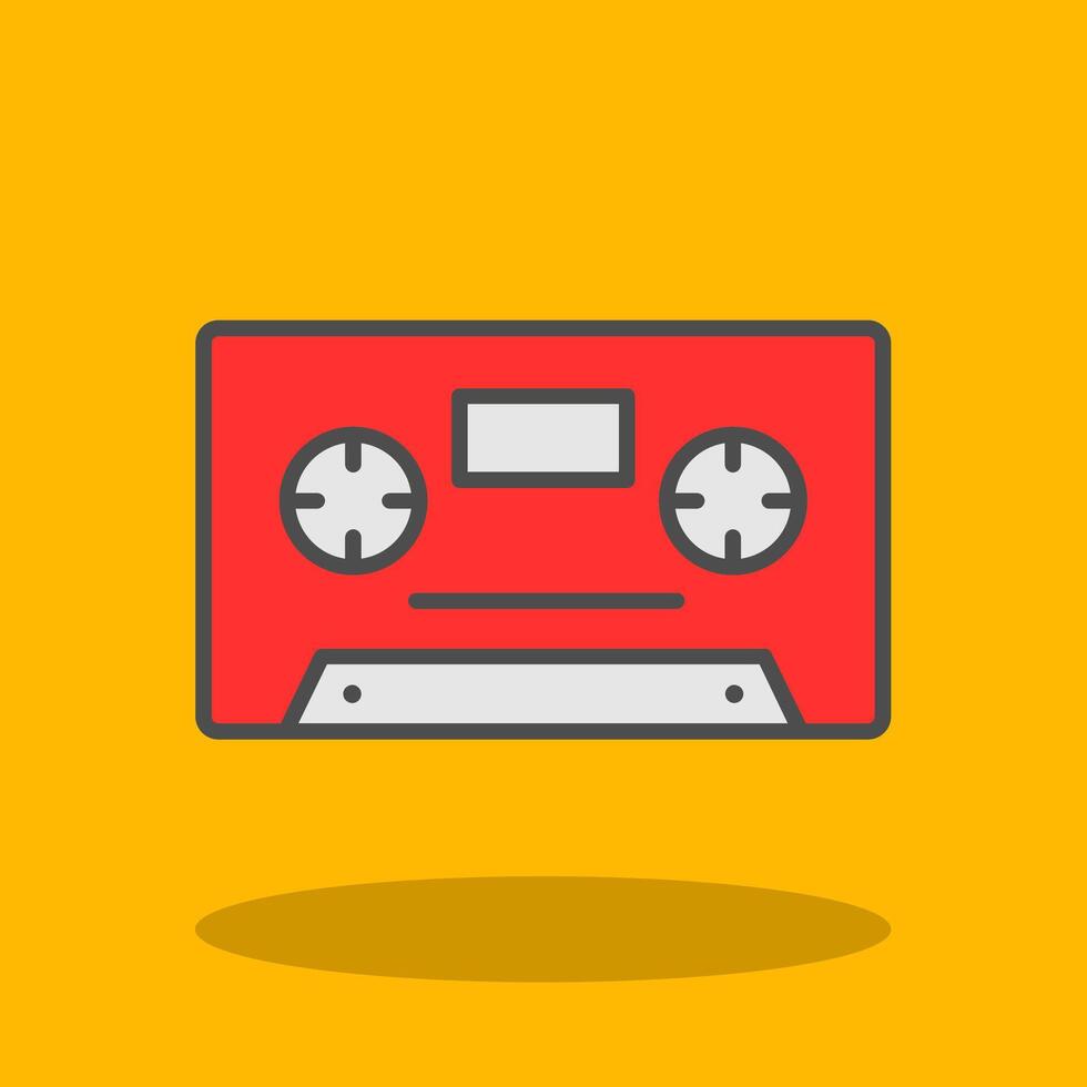 Cassette Filled Shadow Icon vector