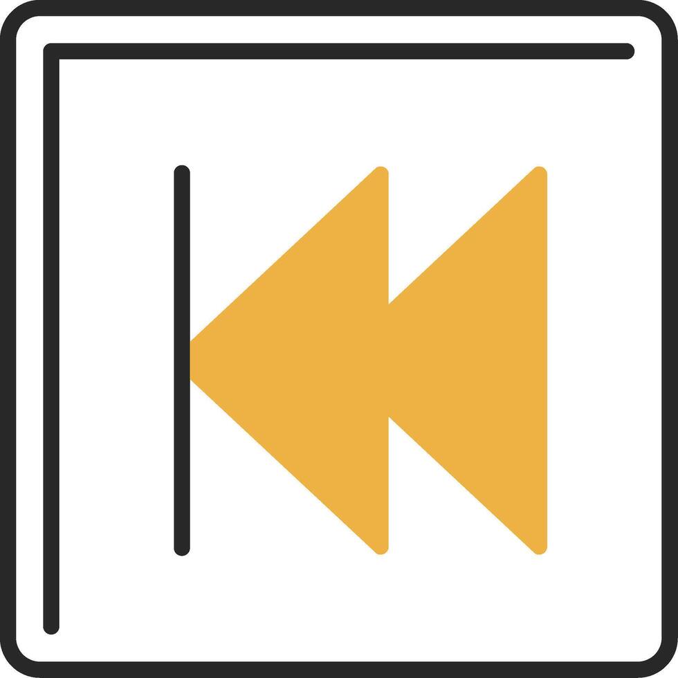 Backward Skined Filled Icon vector