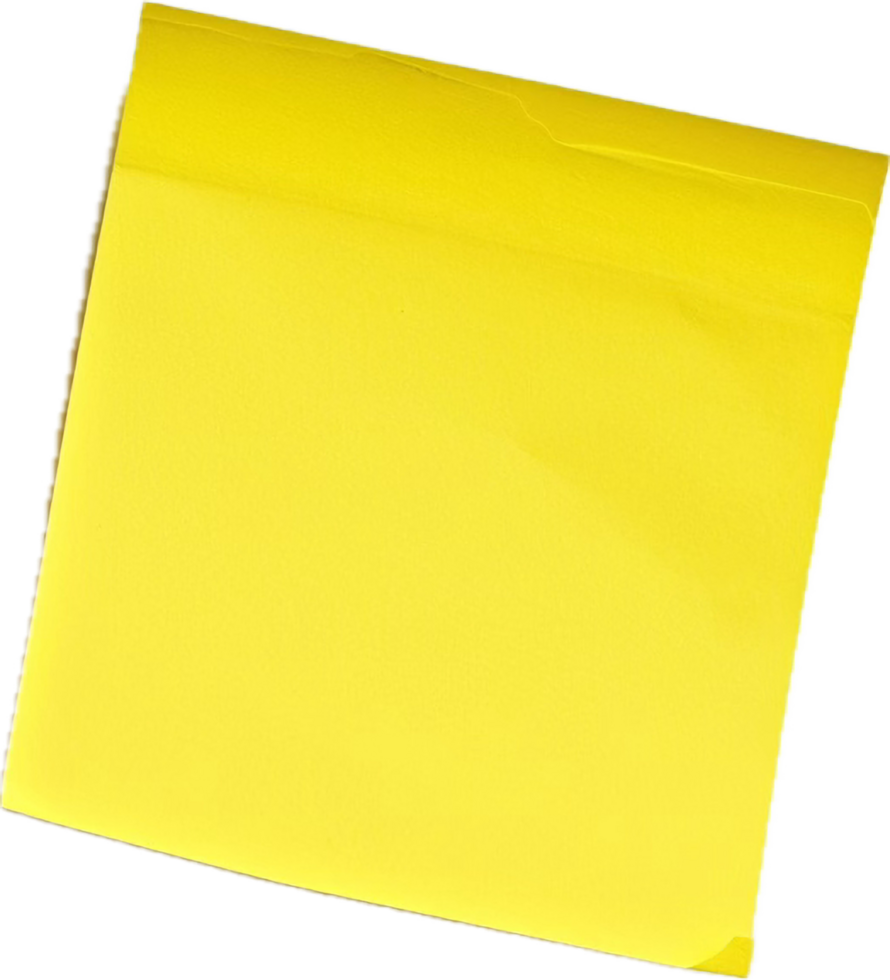 Blank Yellow Sticky Note with Curled Corner png