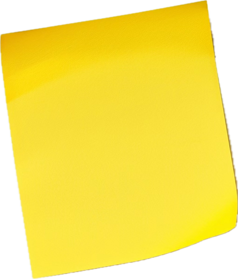 Blank Yellow Sticky Note with Curled Corner png