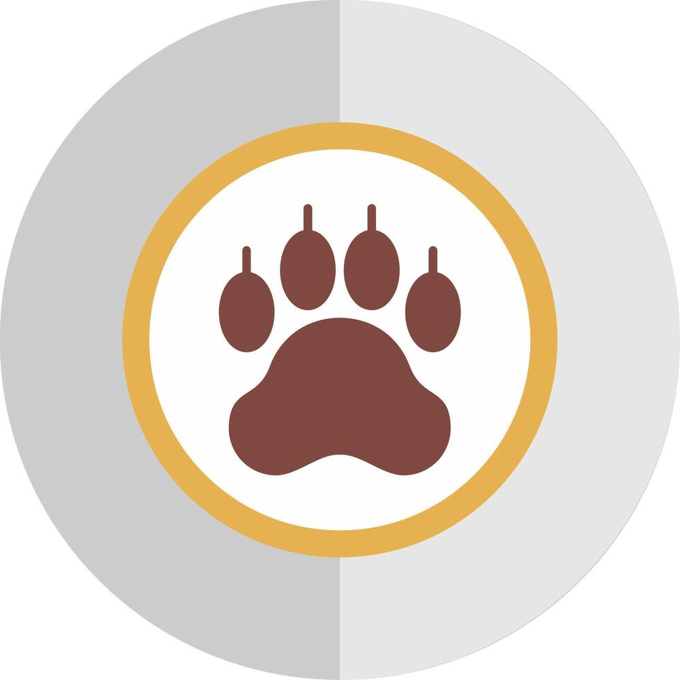 Pawprint Flat Scale Icon vector