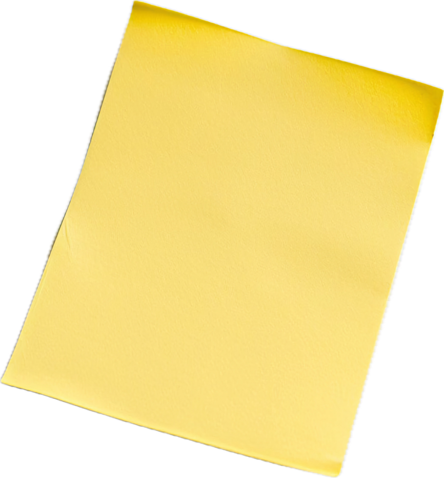 Blank Yellow Sticky Note with Curled Corner png