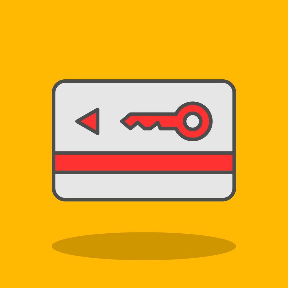 Key Card Filled Shadow Icon vector