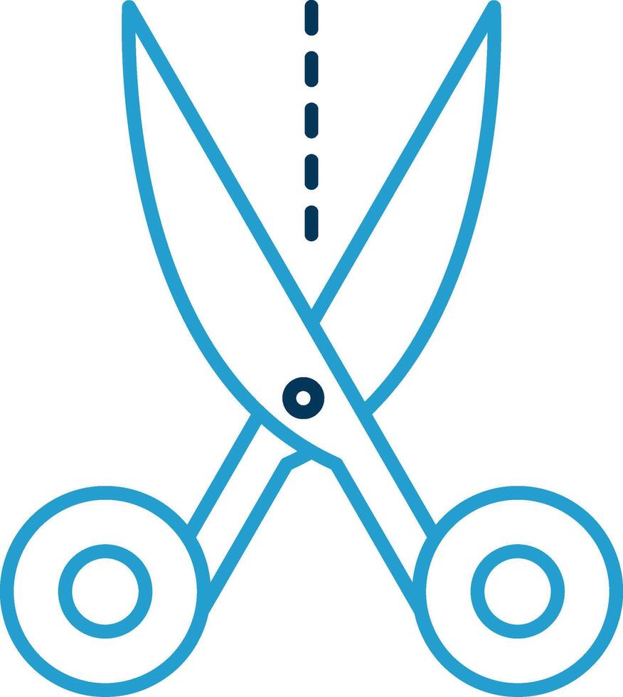 Scissors Line Blue Two Color Icon vector