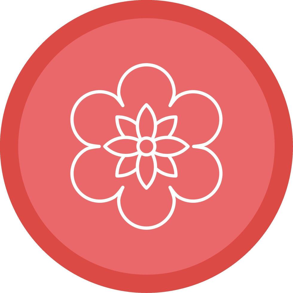 flor línea multi circulo icono vector