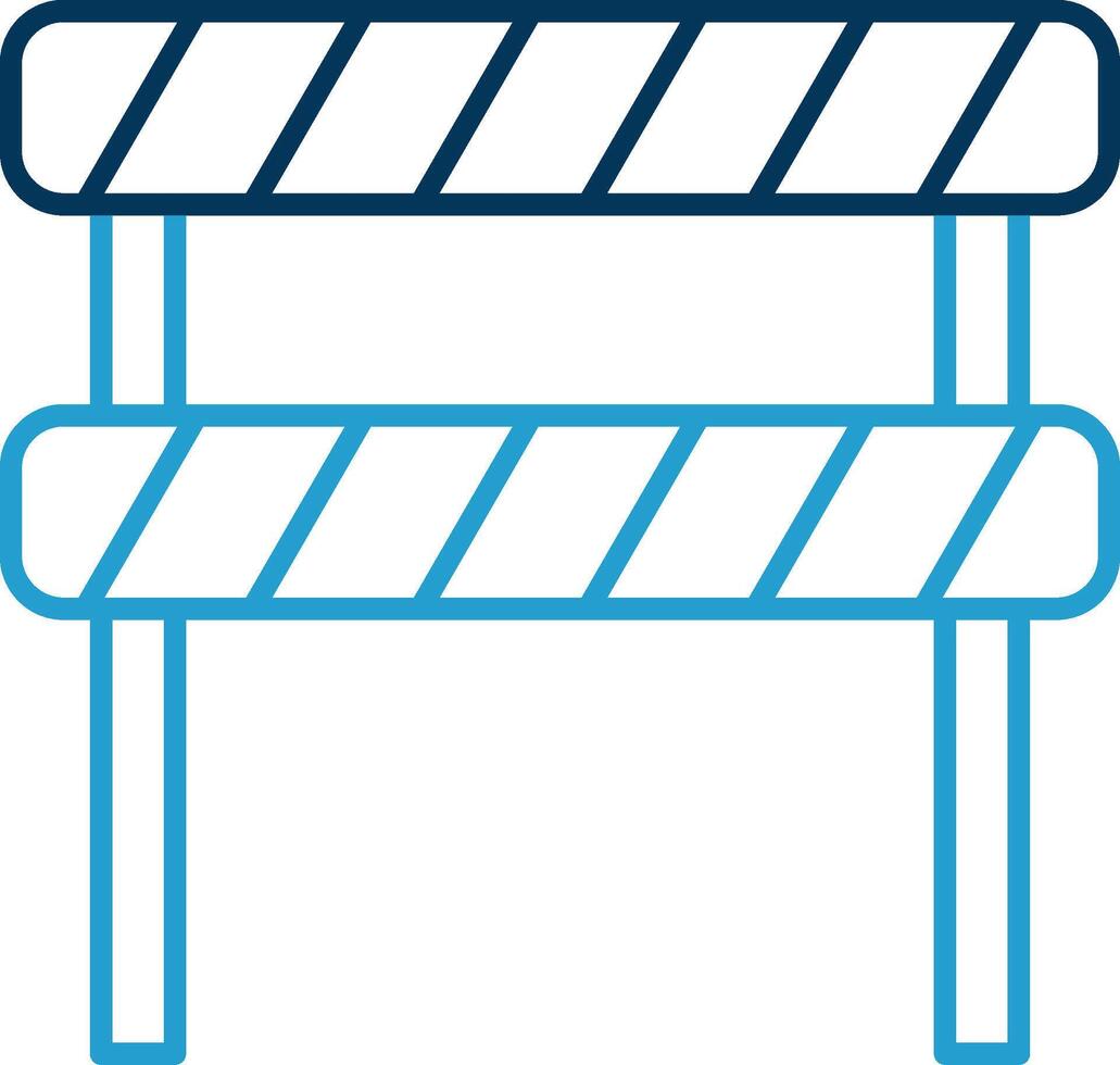 Road Block Line Blue Two Color Icon vector