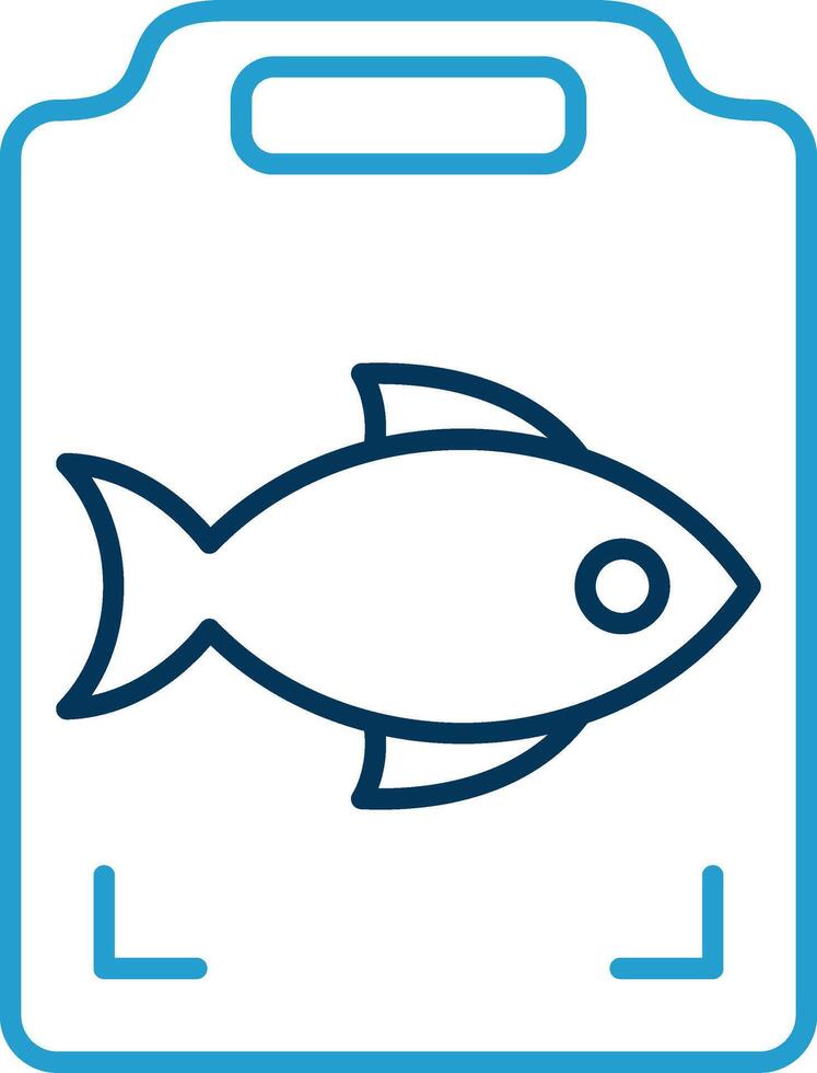 Fish Cooking Line Blue Two Color Icon vector