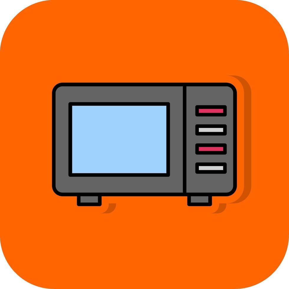 Microwave Filled Orange background Icon vector