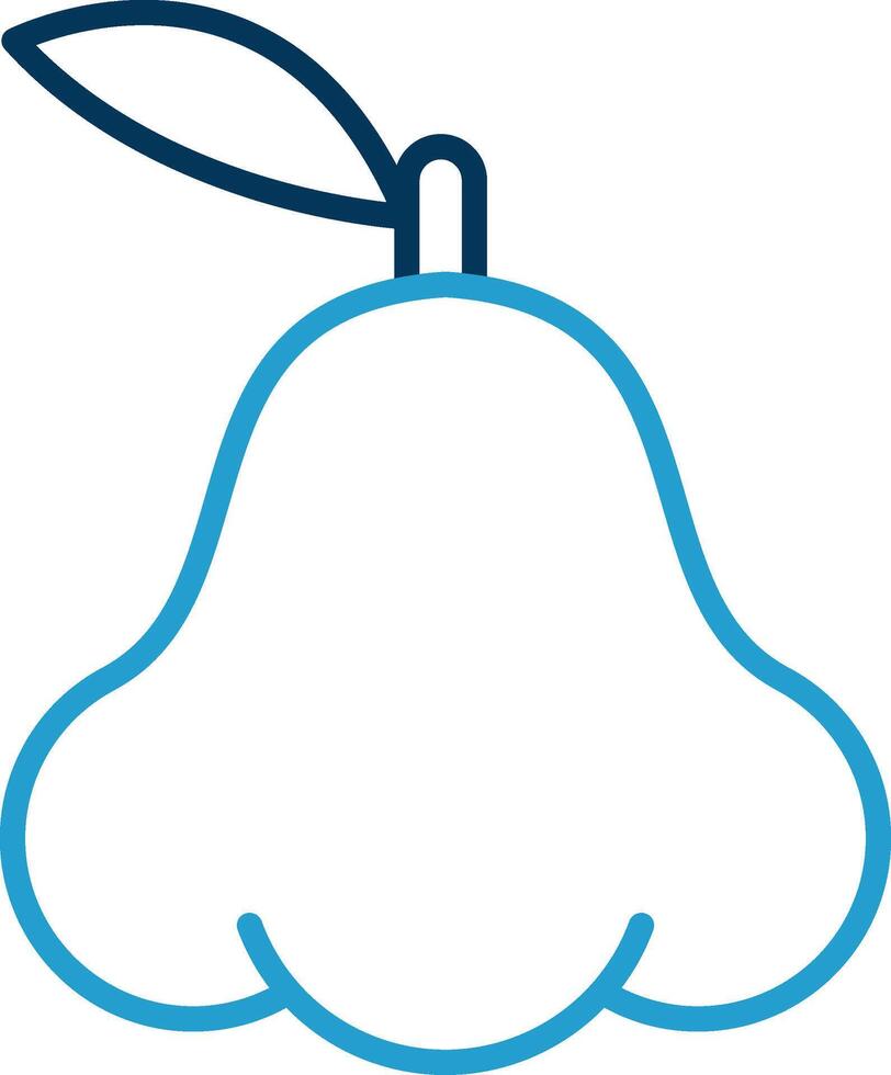 Java manzana línea azul dos color icono vector