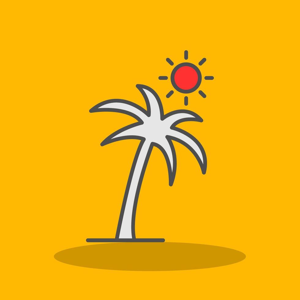 Plam Tree Filled Shadow Icon 43024555 Vector Art at Vecteezy