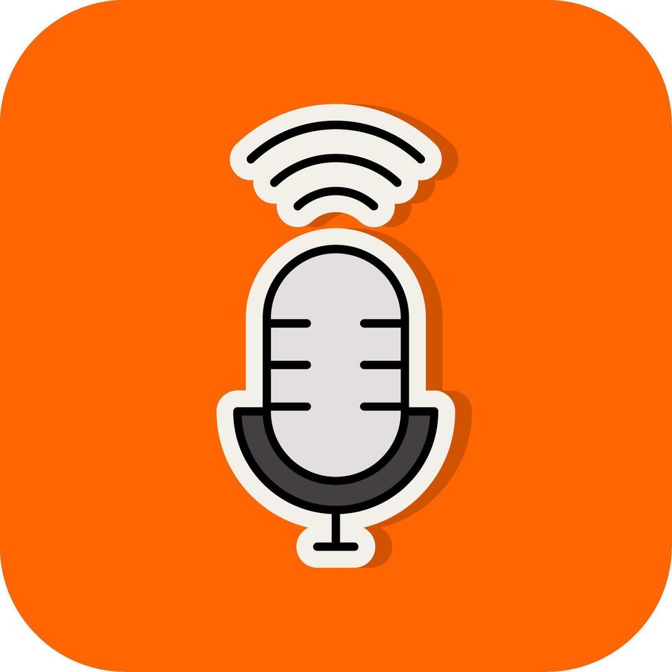 Voice Assistant Filled Orange background Icon vector