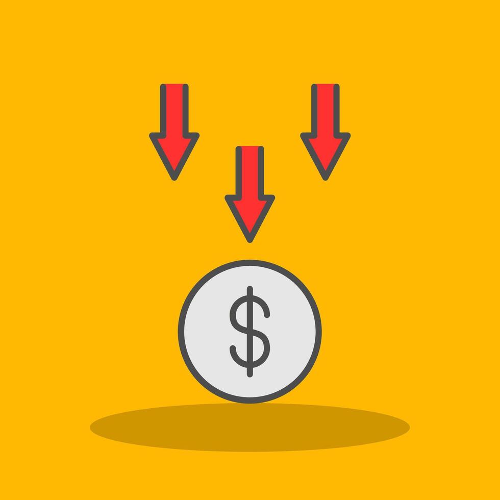 Bankruptcy Filled Shadow Icon vector