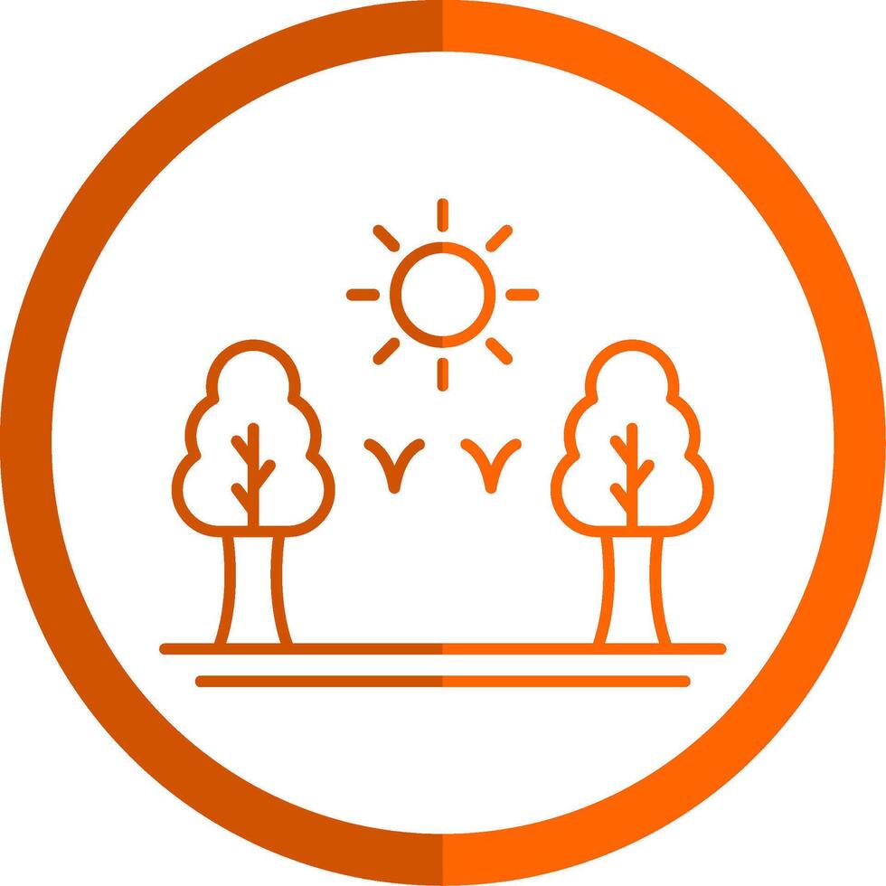 Forest Line Orange Circle Icon vector