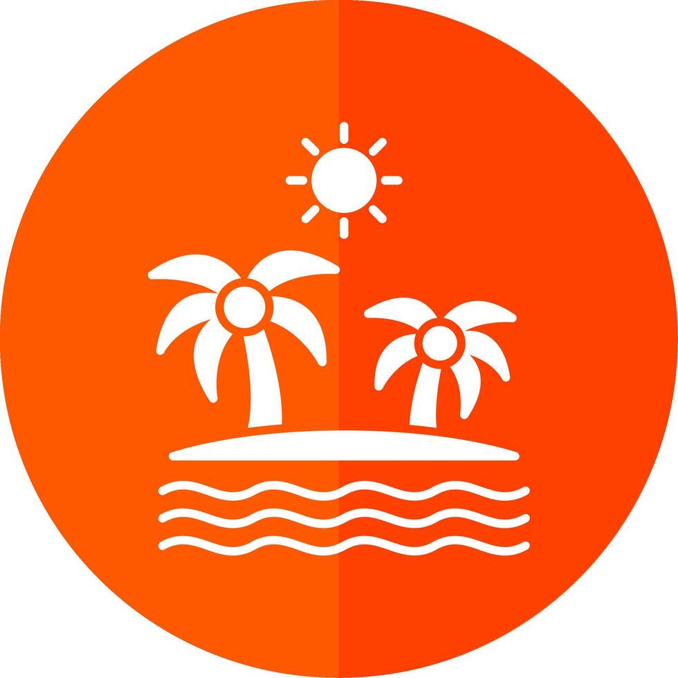 isla glifo rojo circulo icono vector