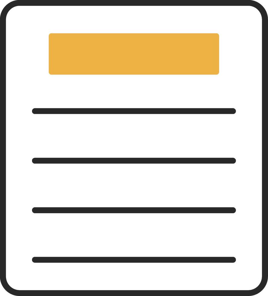 Document Skined Filled Icon vector