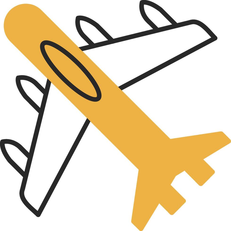 Jet Plane Skined Filled Icon vector