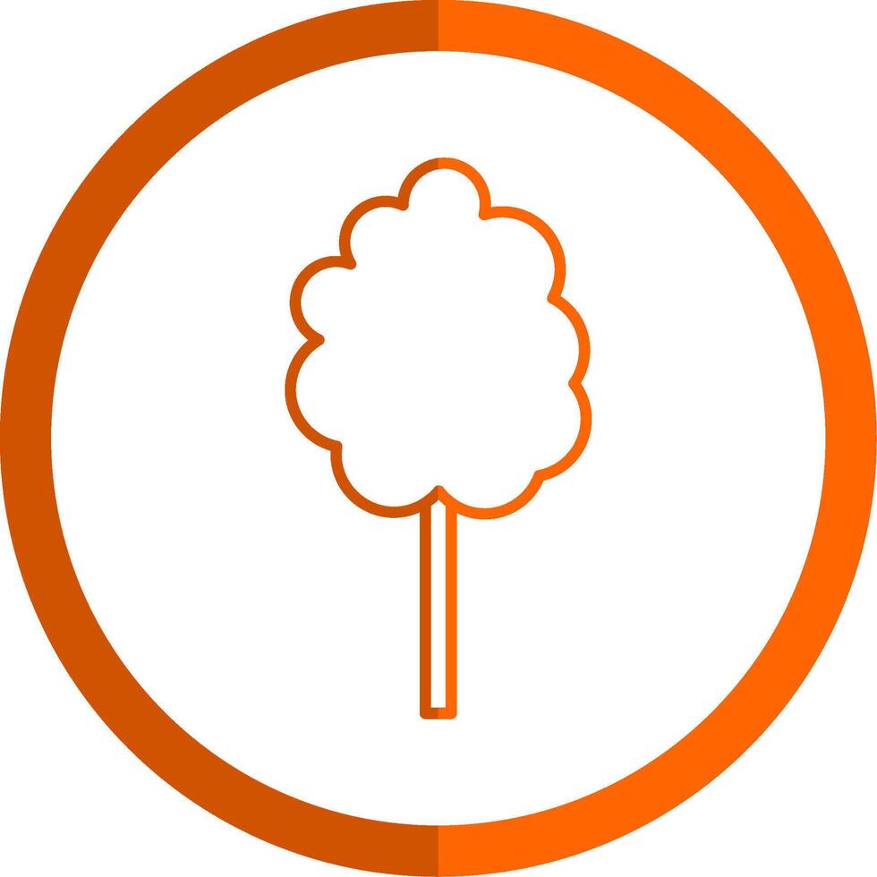 Cotton Candy Line Orange Circle Icon vector