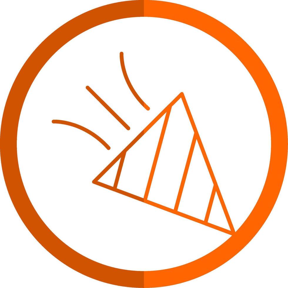 Confetti Line Orange Circle Icon vector