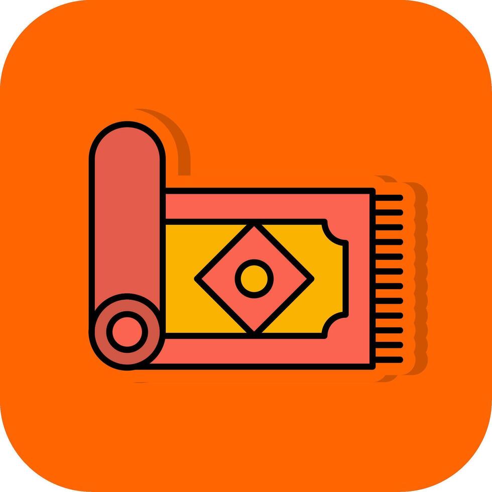 Carpet Filled Orange background Icon vector