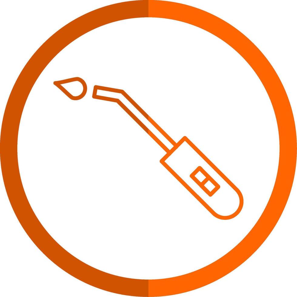 Stove Lighter Line Orange Circle Icon vector