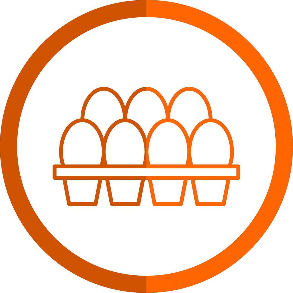 huevo bandeja línea naranja circulo icono vector