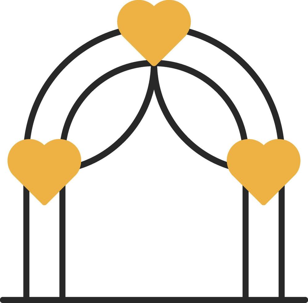 Wedding Arch Skined Filled Icon vector