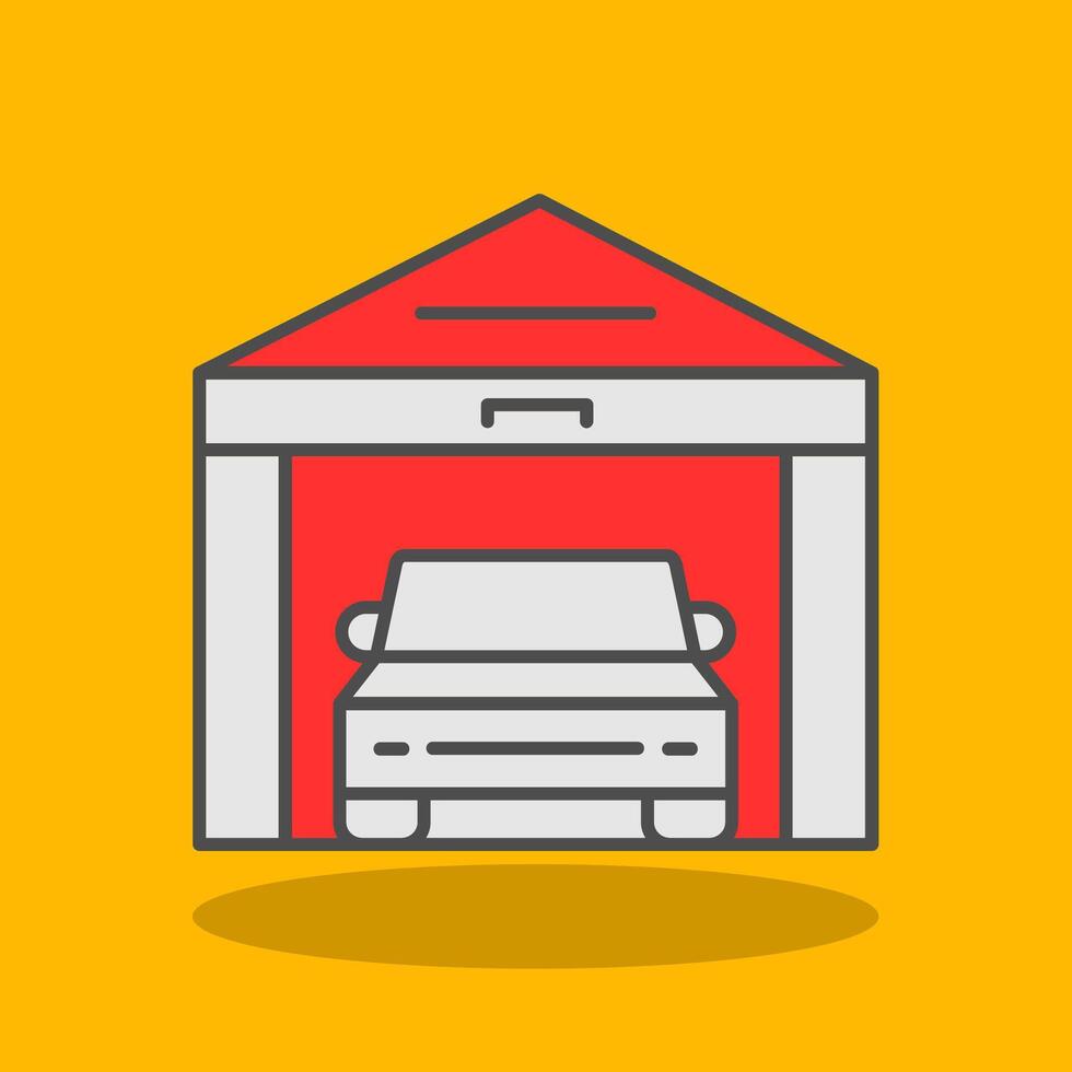 Garage Filled Shadow Icon vector