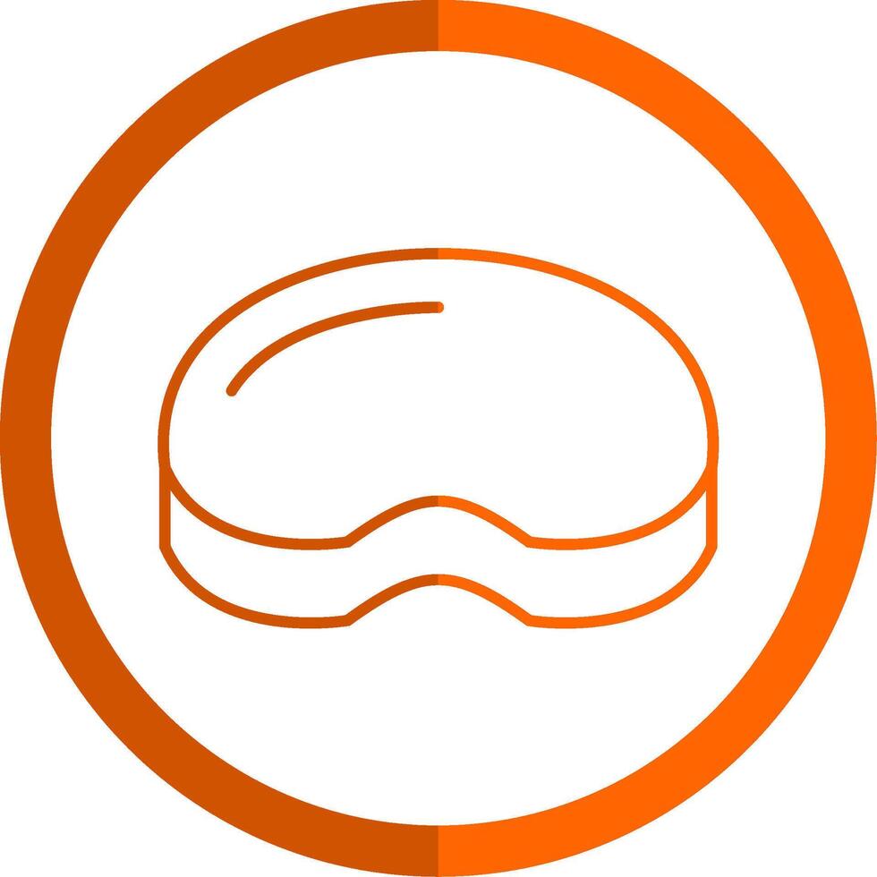 Steak Line Orange Circle Icon vector