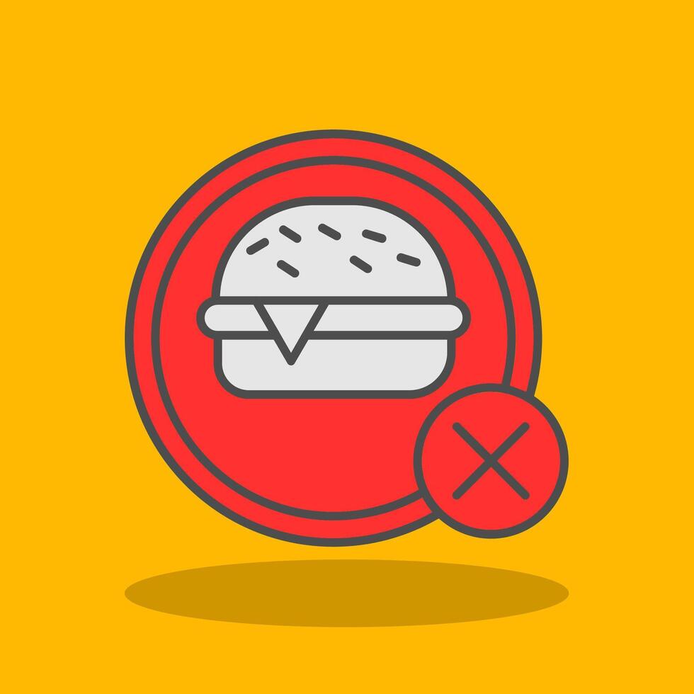 No Food Filled Shadow Icon vector