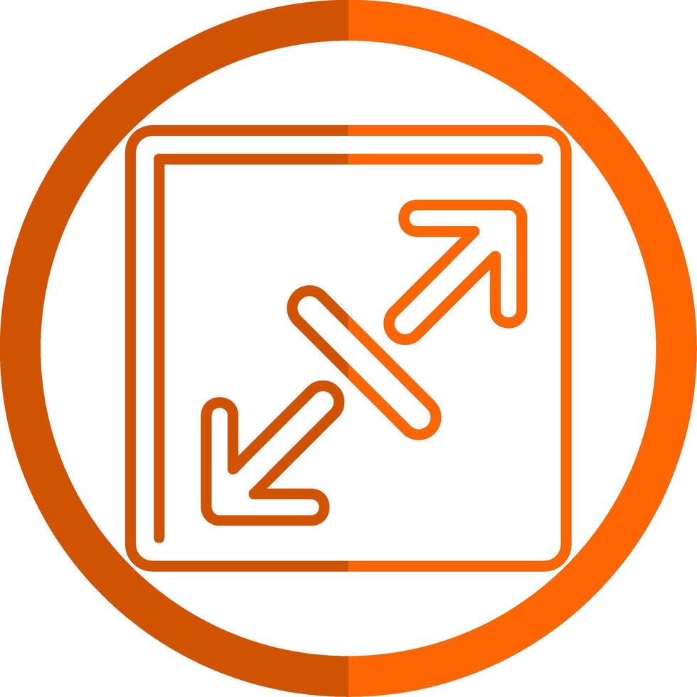 Expand Line Orange Circle Icon vector