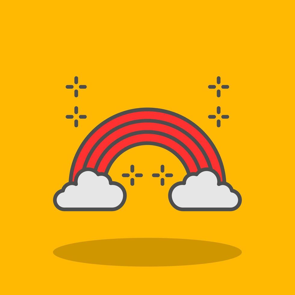 Rainbow Filled Shadow Icon vector