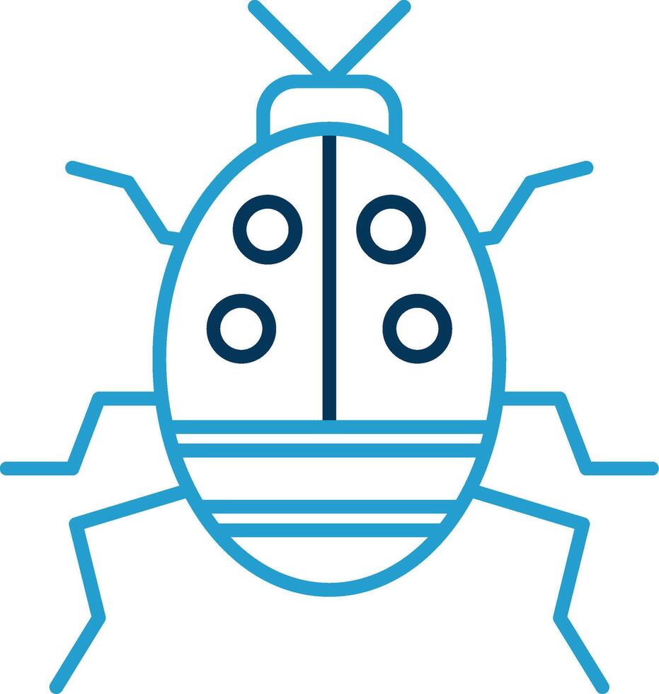 Bug Line Blue Two Color Icon vector