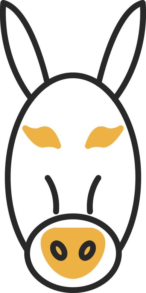 Burro desollado lleno icono vector