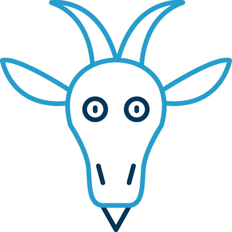 Goat Line Blue Two Color Icon vector