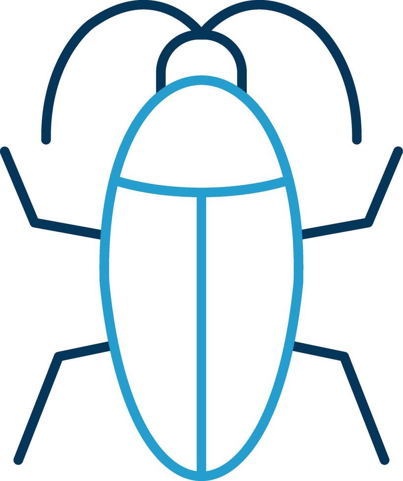 Cockroach Line Blue Two Color Icon vector