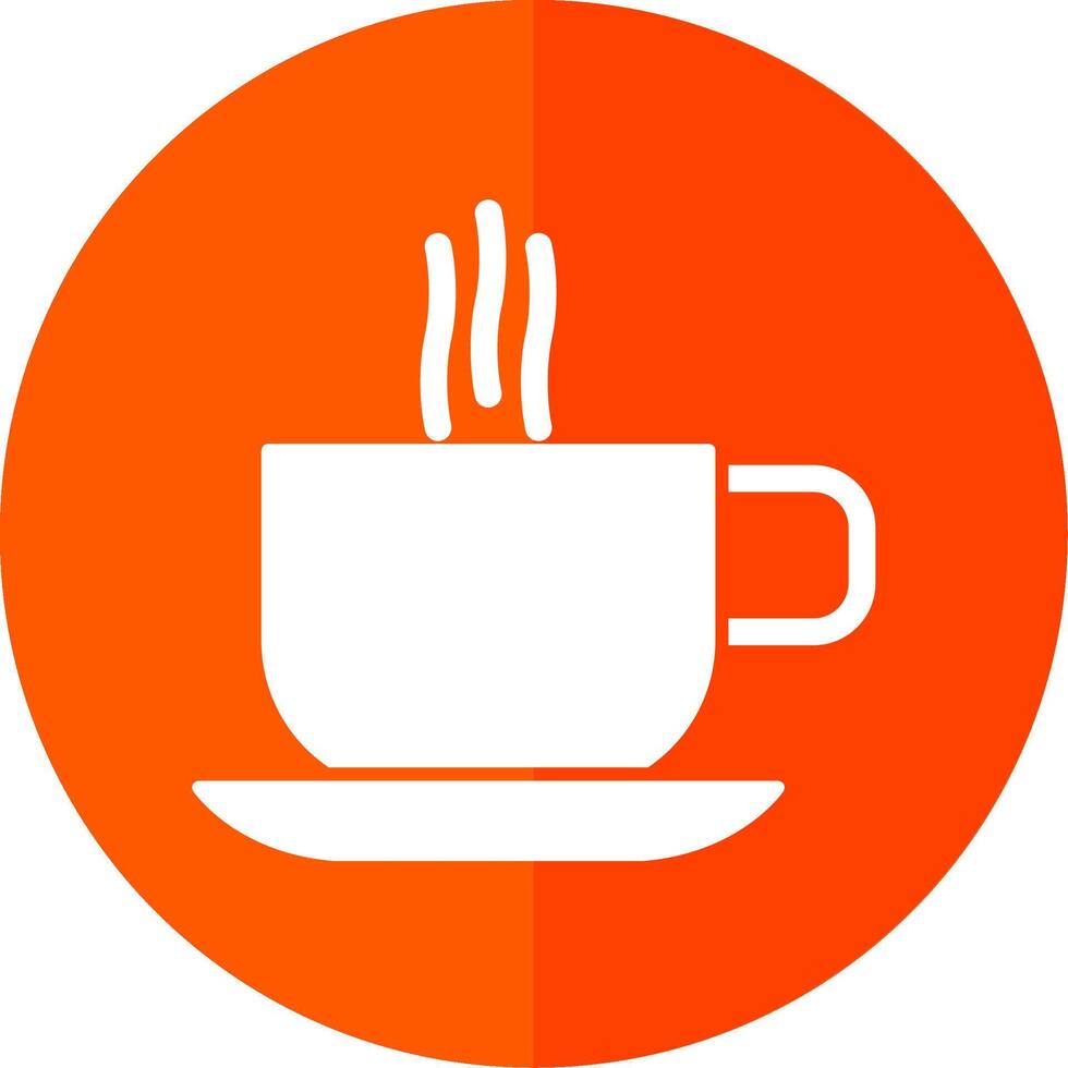 Hot Coffee Glyph Red Circle Icon vector
