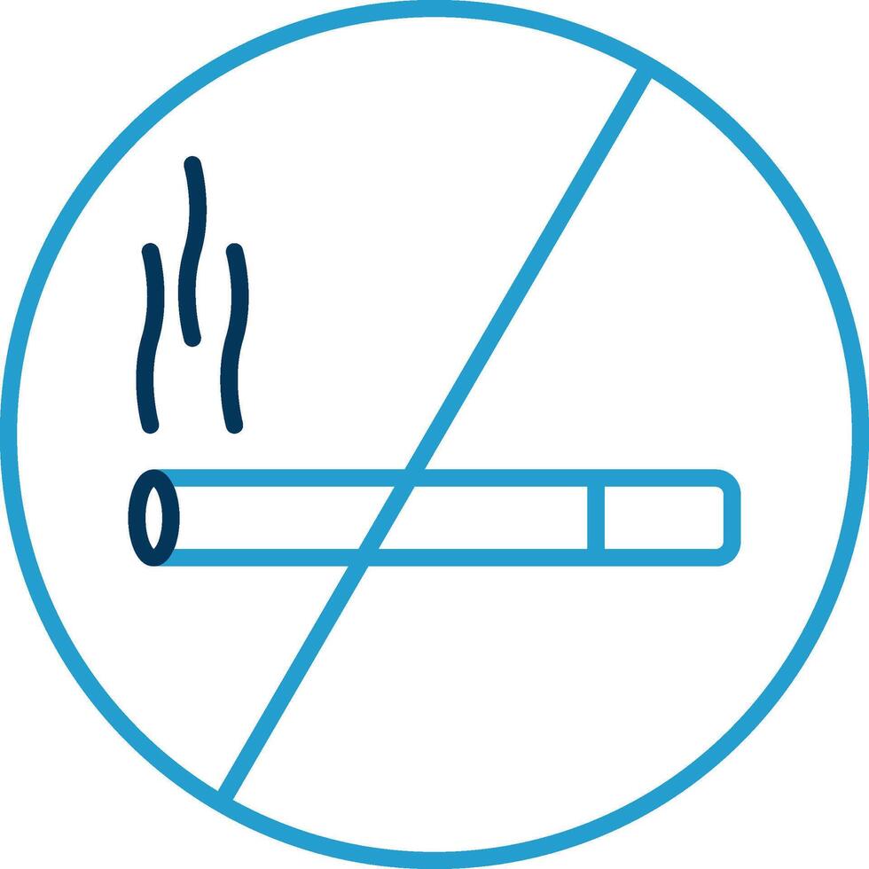 No Smoking Line Blue Two Color Icon vector